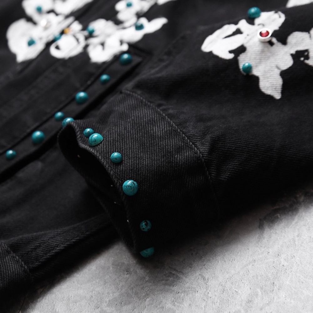 Denim Tears × Levi's Floral Black Denim Jacket - Picture 6 of 8